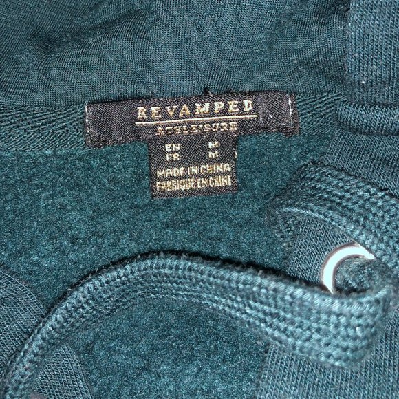Urban planet (Revamped) cropped teal hoodie with front lace/lacing - Picture 3 of 3
